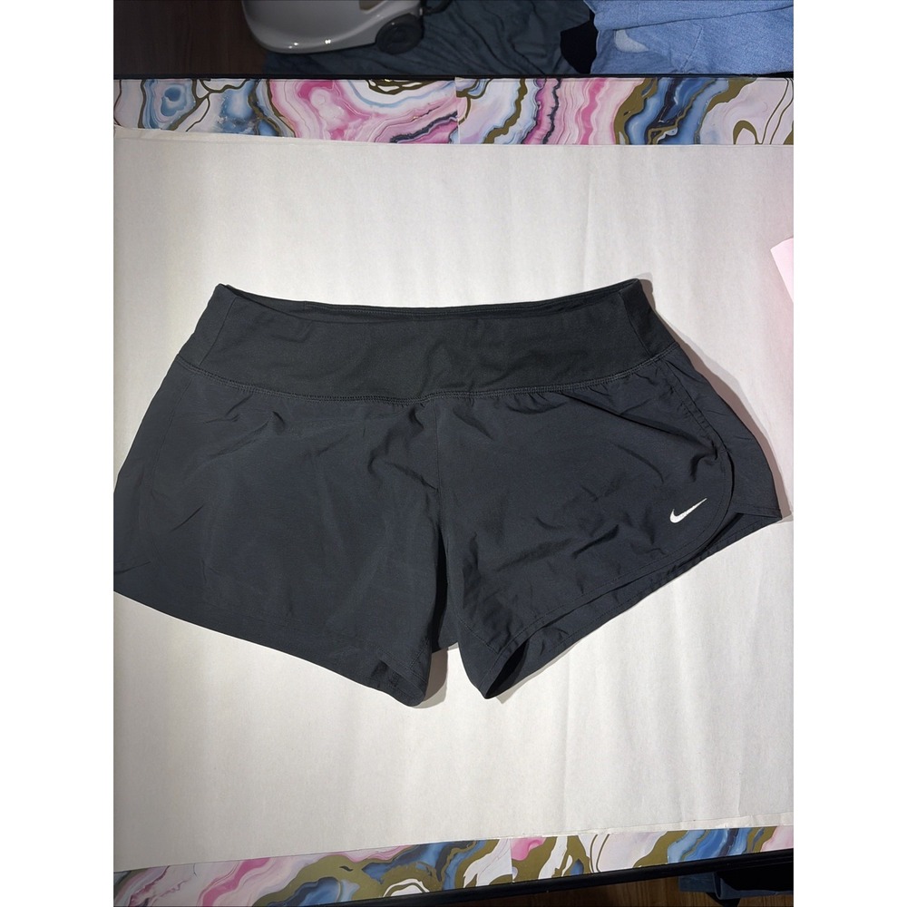 Nike Dri-FIT Medium Women's Black Running Shorts Microfiber Polyester Drawstring